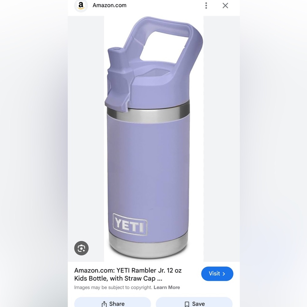 Lilac yeti kids water bottle